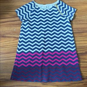 Gymboree Blue and Pink Chevron Kids Dress